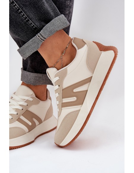 Beige Women's Platform Sports Shoes Emidi