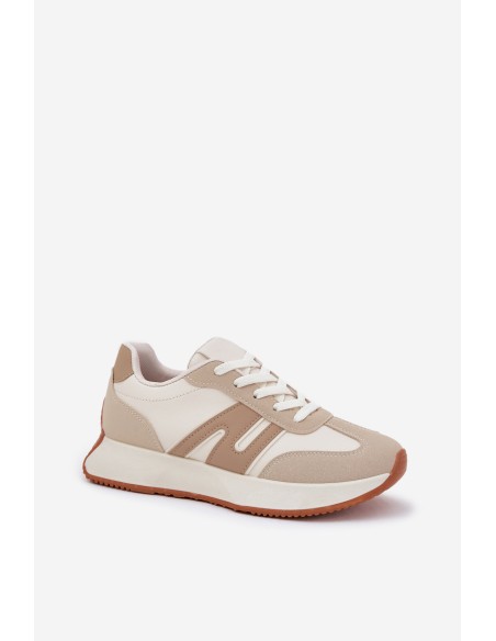 Beige Women's Platform Sports Shoes Emidi
