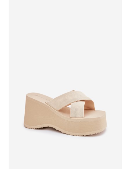 Wedge And Platform Women's Sandals Beige Sevolee