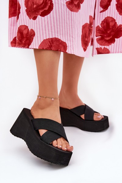 Women Wedge And Platform Sandals Black Sevolee
