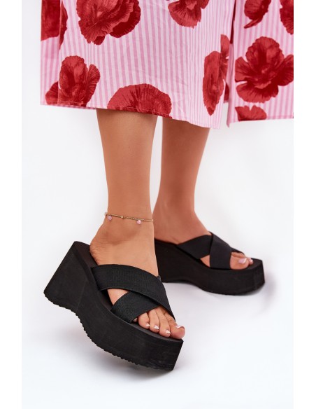 Women Wedge And Platform Sandals Black Sevolee