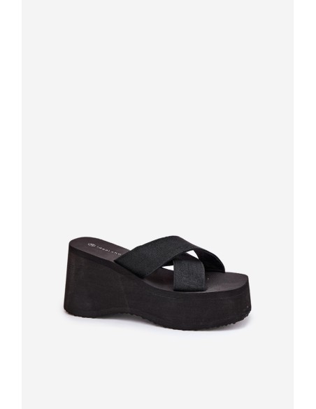 Women Wedge And Platform Sandals Black Sevolee