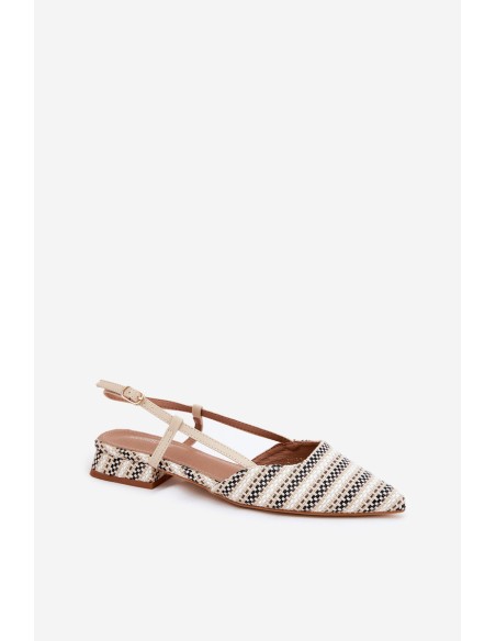 Women's Ballerinas With Pointed Toes On A Delicate Heel Beige Abroes