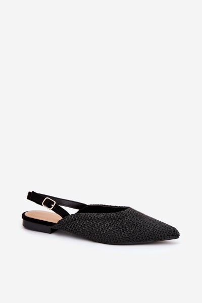 Ballet Flats With Braiding And Pointed Toes Black Hefion 2