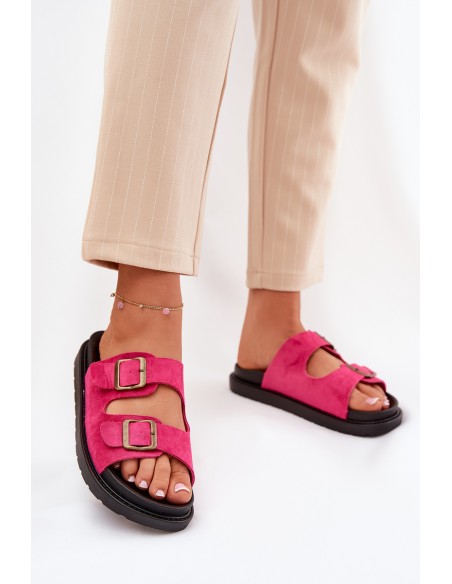 Moteriškos šlepetės su sagtimis Fuchsia Simbes