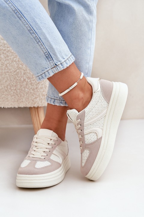 Women's Platform Sneakers Beige Lesida
