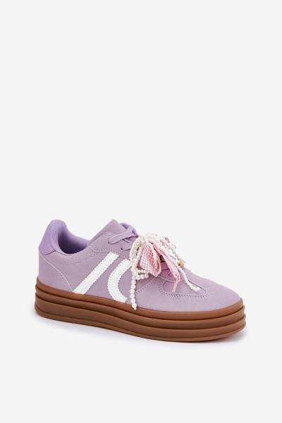 Women's Platform Sneakers With Decorations Purple Vinness 2