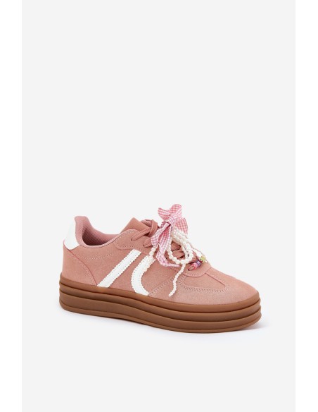 Women Sneakers On Platform With Decorations Pink Vinness