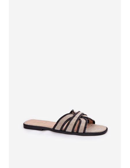 Flat Ladies Slippers With Bow Beige Tobin