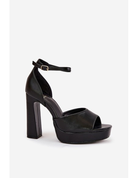 Ladies Sandals On Heel And Platform Eco Leather White Lomman