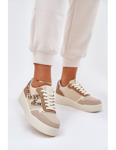 Ladies Sports Shoes On Platform Panther Khaki Lorori