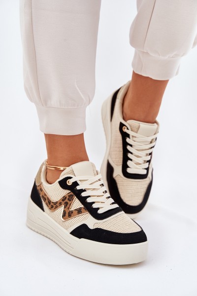 Womens Sports Shoes On Platform Panther Black Lorori