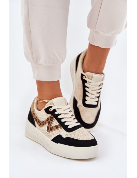 Womens Sports Shoes On Platform Panther Black Lorori