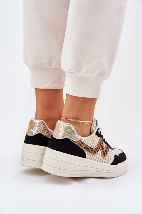 Womens Sports Shoes On Platform Panther Black Lorori