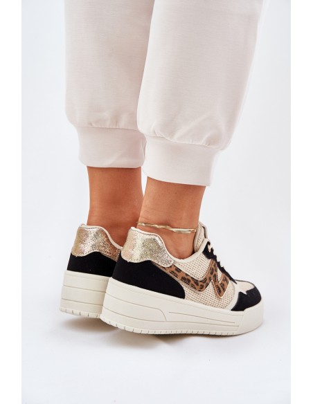 Womens Sports Shoes On Platform Panther Black Lorori