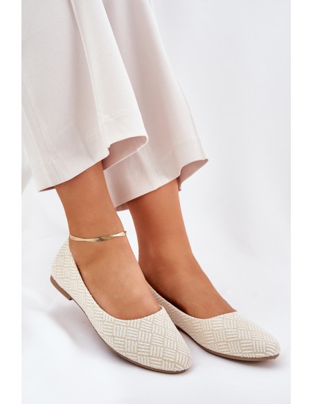 Ladies Flat Ballerinas With Glitter Gold Tatorelis