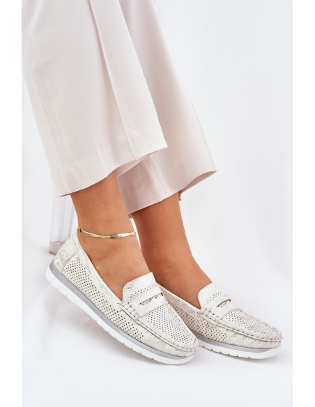 Women Moccasins Made Of Eco Leather Gold Bralithia