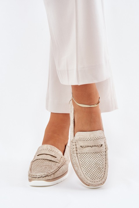 Women's Moccasins Made Of Eco Leather Silver Bralithia