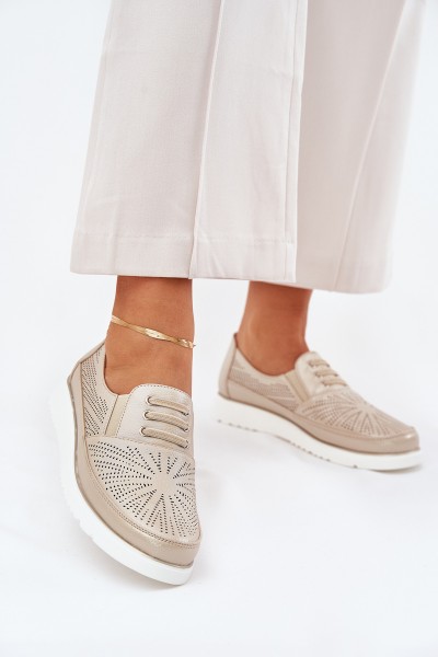Women's Slip-On Perforated Shoes Gold Azethia