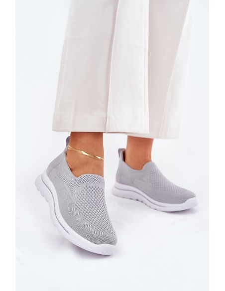 Women's Fabric Slip-On Sneakers Gray Adiora