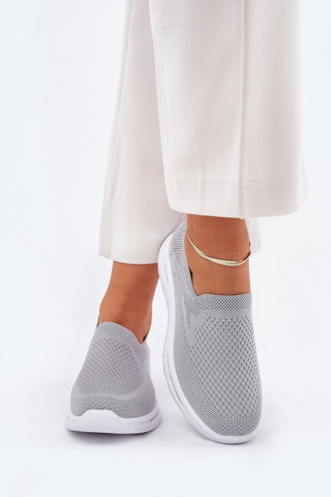 Women's Fabric Slip-On Sneakers Gray Adiora