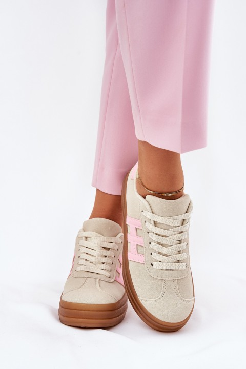 Womens Sneakers On Platform Beige Syliyana