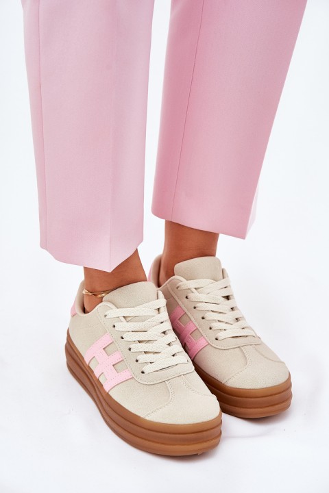 Womens Sneakers On Platform Beige Syliyana