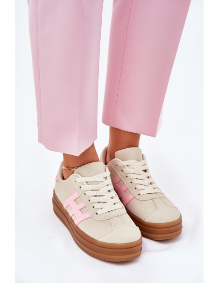Womens Sneakers On Platform Beige Syliyana