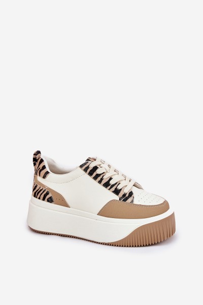 Women's Sneakers on Massive Platform Zebra Beige Tamorniel 2
