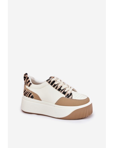 Moteriški sportbačiai ant Massive Platform Zebra Beige Tamorniel