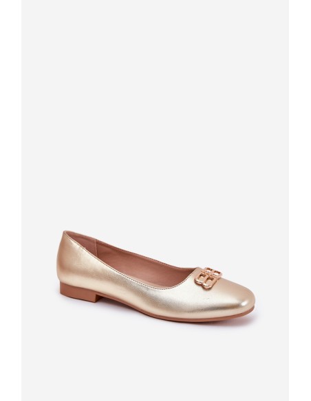 Elegant Ladies Ballerinas With Decoration Vinceza 62206 Gold
