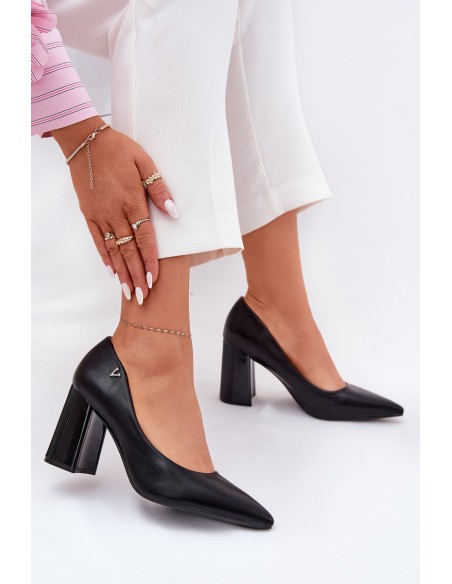 Elegant High Heel Shoes Black Vinceza 62220