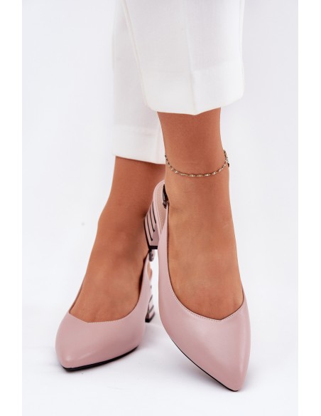 Womens Heeled Sandals With Pointed Toes Vinceza 62217 Dirty Pink