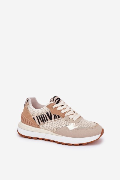 Women's Sports Shoes On Platform Zebra Beige Davinara 2