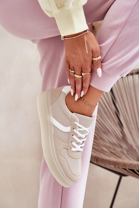 Žemi moteriški sportbačiai smėlio spalvos Telmira