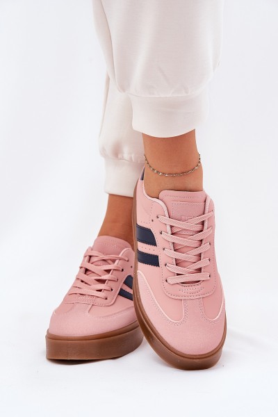 Women's Platform Sneakers Made Of Eco Leather Pink Ediriella