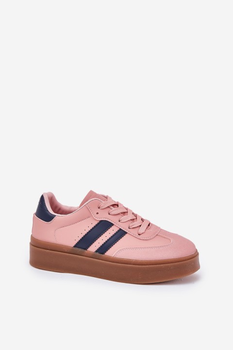 Women's Platform Sneakers Made Of Eco Leather Pink Ediriella