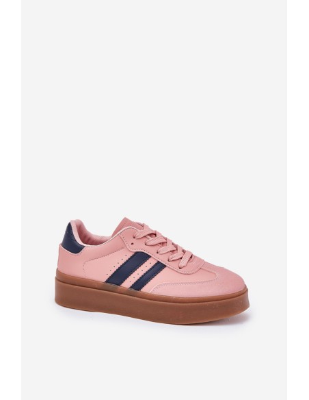 Women's Platform Sneakers Made Of Eco Leather Pink Ediriella