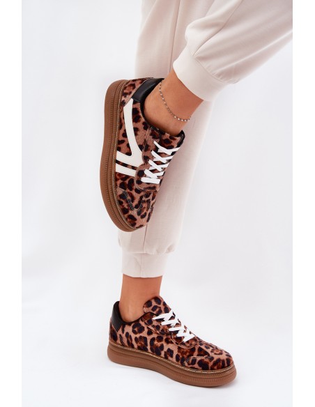 Moteriški sportbačiai su platforma Leopard Brown Totter