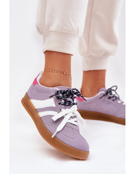 Low Women's Sneakers With Double Lacing Purple Ventus
