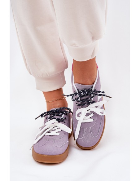 Low Women's Sneakers With Double Lacing Purple Ventus