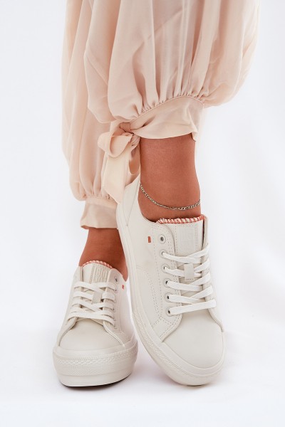 Ladies Sneakers Made Of Eco Leather Big Star RR274A297 Light Beige