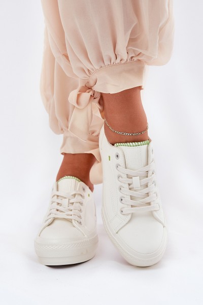 Women's Platform Sneakers Made Of Eco Leather Big Star RR274A295 White