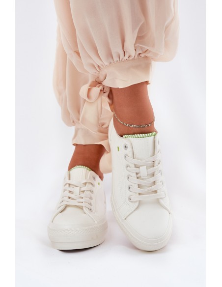 Women's Platform Sneakers Made Of Eco Leather Big Star RR274A295 White