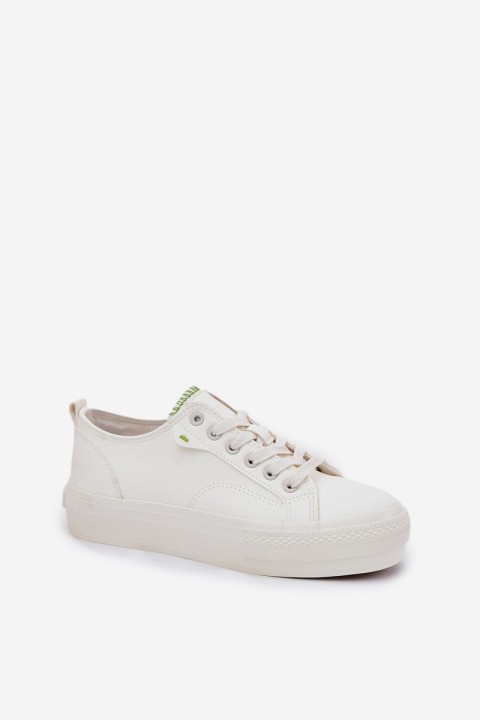 Women's Platform Sneakers Made Of Eco Leather Big Star RR274A295 White