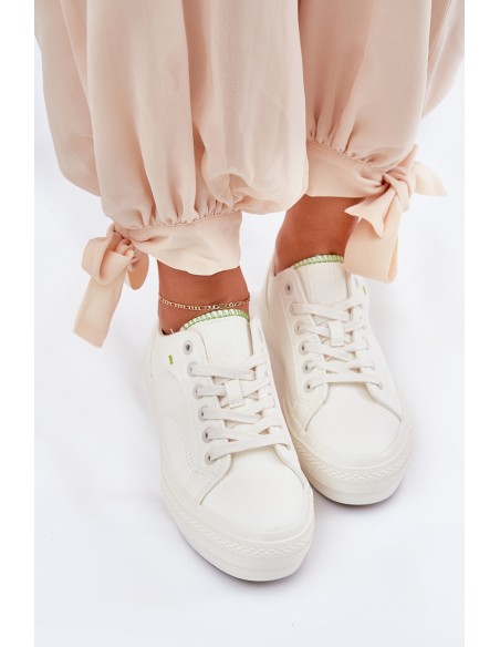 Women's Platform Sneakers Made Of Eco Leather Big Star RR274A295 White