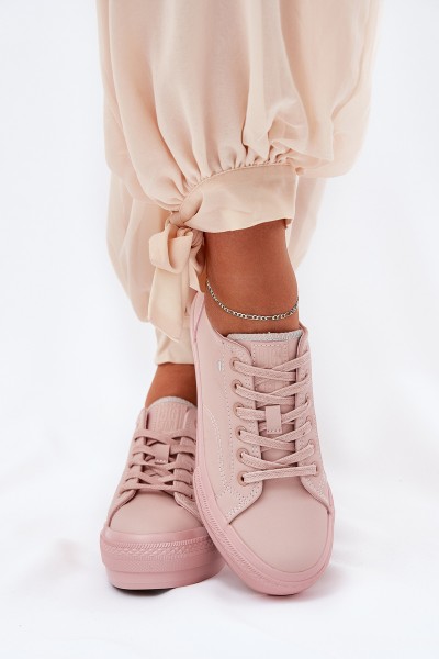 Women's Platform Sneakers Made Of Eco Leather Big Star RR274A294 Pink