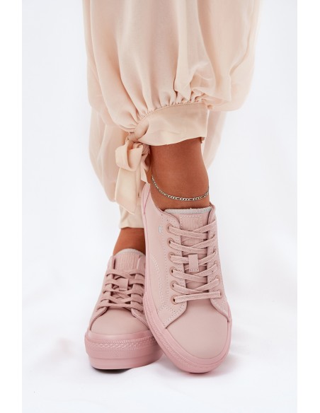 Women's Platform Sneakers Made Of Eco Leather Big Star RR274A294 Pink