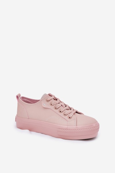 Women's Platform Sneakers Made Of Eco Leather Big Star RR274A294 Pink 2
