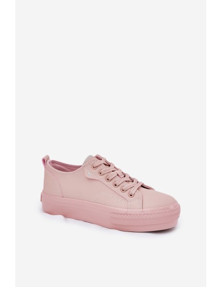 Women's Platform Sneakers Made Of Eco Leather Big Star RR274A294 Pink
